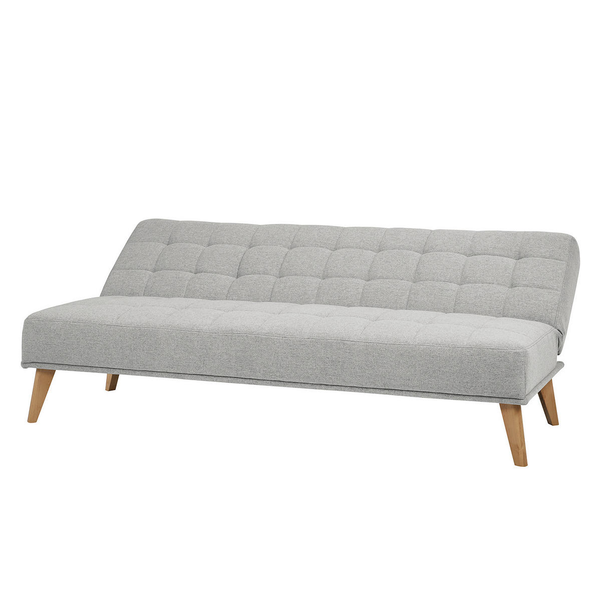 SCHLAFSOFA - Hellbraun/Hellgrau, Holz/Birkenholz (180/81/86cm) - home24