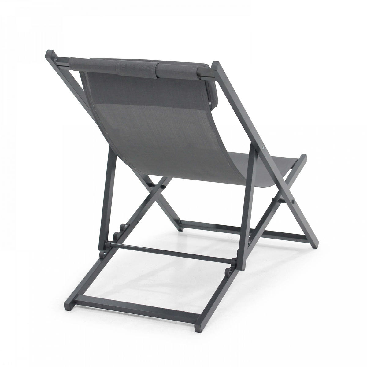 LIEGESTUHL 2-tlg., Grau - Grau, Metall (61/74/102cm) - Oviala