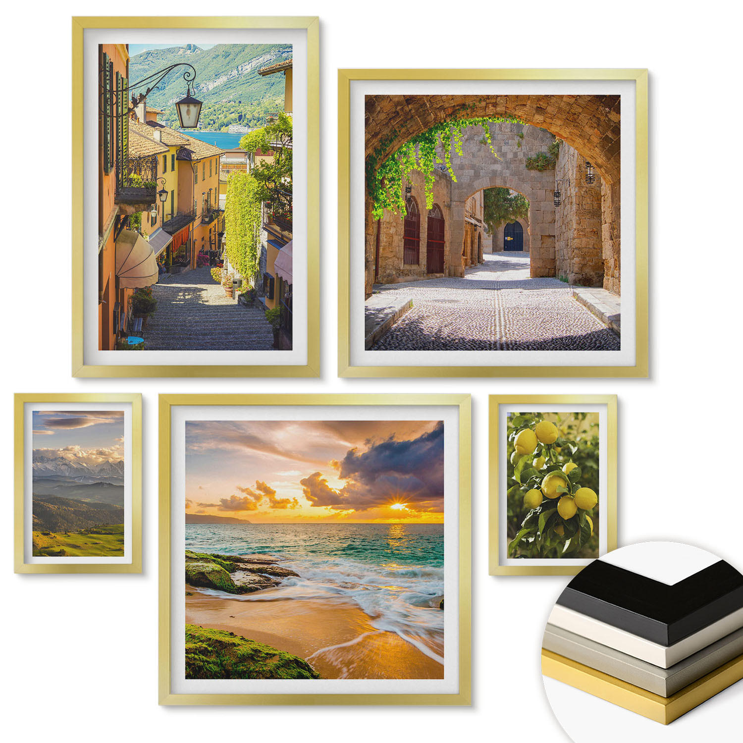 ArtPrintCave Wandbilder Gold 40x60 cm