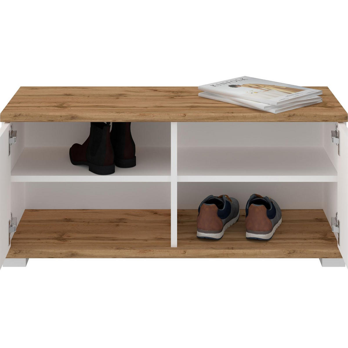 SITZBANK BILBAO - Eiche Wotan/Weiß, Holzwerkstoff (90/40/34cm) - CARO-Möbel