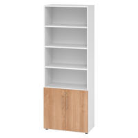 KOMBISCHRANK - 2 plus 4 Ordnerhöhen 42/80/215,6 cm in Weiß/Nussbaumfarben - Nussbaumfarben/Weiß, Holzwerkstoff (80/215.6/42cm) - bümö