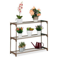 BLUMENREGAL - Braun, Kunststoff/Metall (91/72/23cm) - Relaxdays