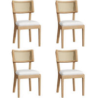 ESSZIMMERSTÜHLE 4er-Set mit Rattan-Rückenlehne Massivholz Wood - Braun, Holz (58/88/50.1cm) - Meubliv