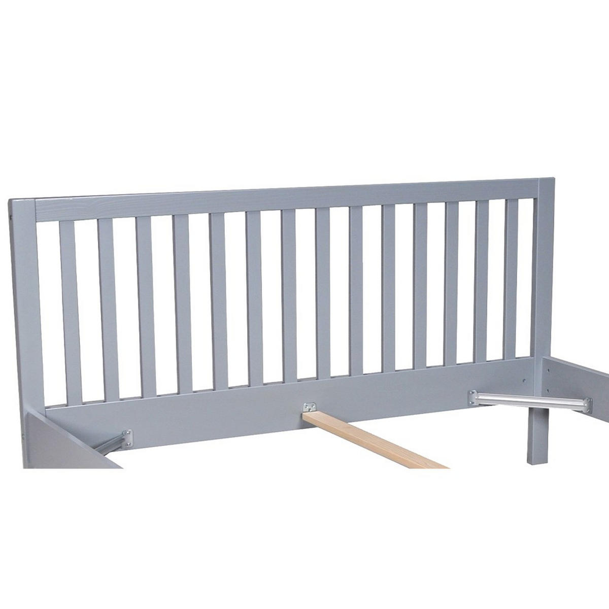 BETT MIT KOPTEIL PARKER / Bett 160x200 - Grau - Grau, Holzwerkstoff (160/200cm) - Weber Industries