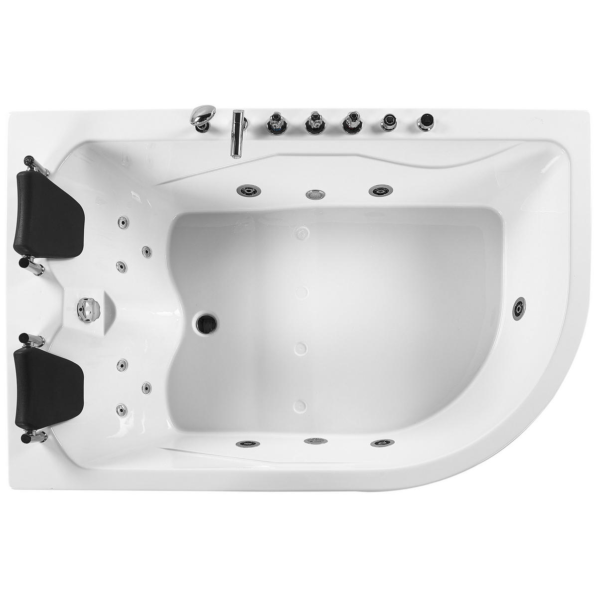 WHIRLPOOL-BADEWANNE mit LED 120x180x70 cm weiß Calama - Weiß, Kunststoff (120/70/180cm) - Beliani