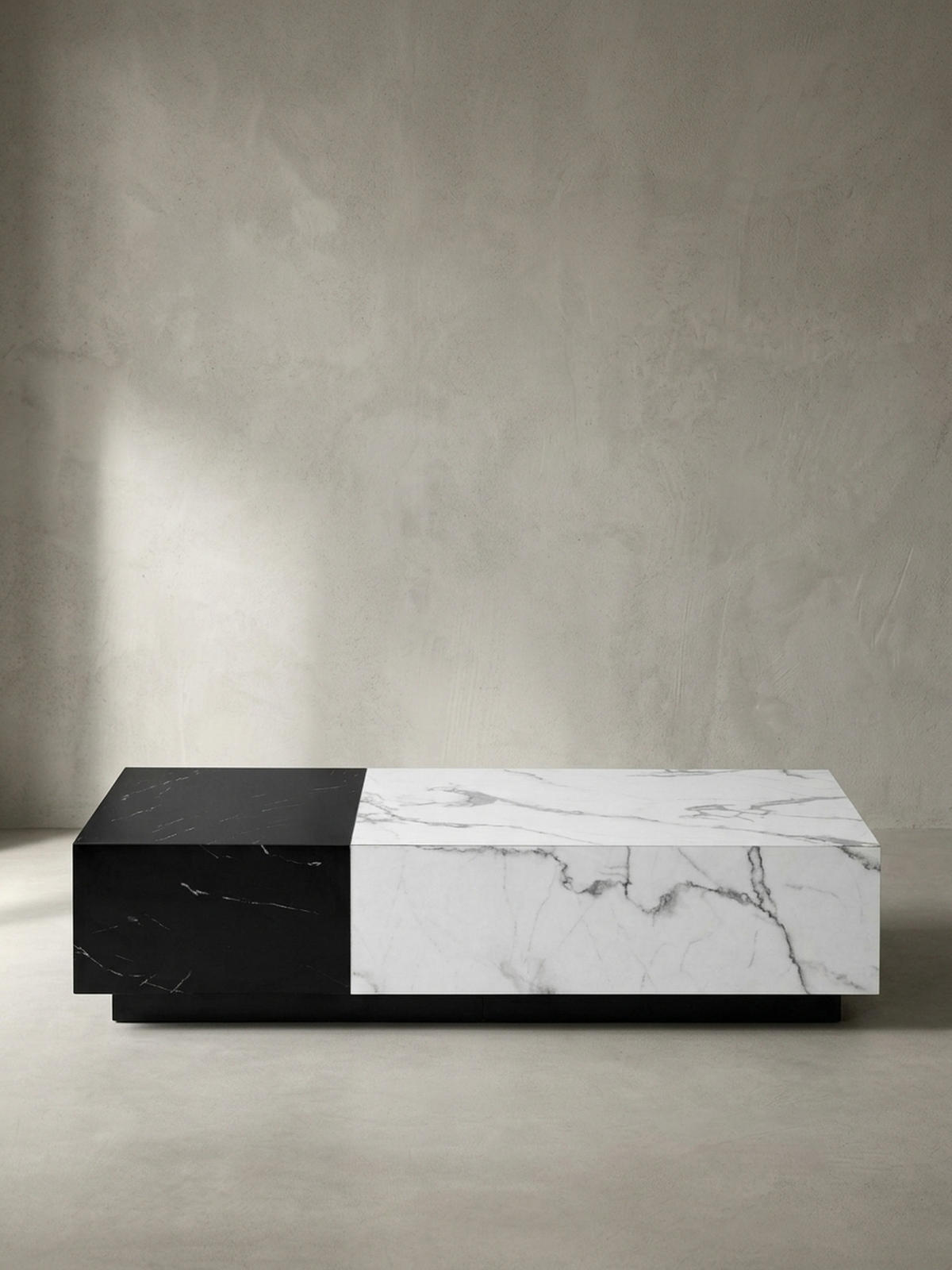 COUCHTISCH Weiß Schwarz Marmor-Optik 120x60x28 cm mit Schubladen und Stauraum - Schwarz/Weiß, Holzwerkstoff (60/120/28cm) - KADIMA DESIGN