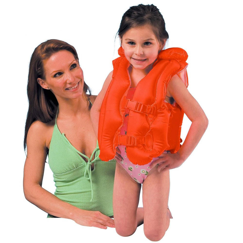 SCHWIMMWESTE Kinder orange - Orange, Kunststoff (47/50cm)