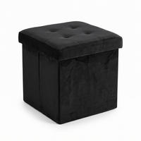 SAMTSTOFFHOCKER mit Stauraum 38/38/38 cm - Schwarz, Textil (38/38/38cm) - SCENA LIVING