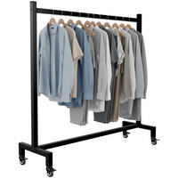 KLEIDERSTÄNDER 120x38x120-schwarz-Edelstahl - Schwarz, Metall (120/120/38cm) - CLP