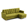 ECKSOFA DIVO Kronos L-förm, Schlaffunktion, elegantes Design, hochwertige Materialien, lose Rückenkissen, freistehend, RECHTS 224x144x95 cm Yellow - Gelb, Holz/Textil (224/144cm) - DomoHome