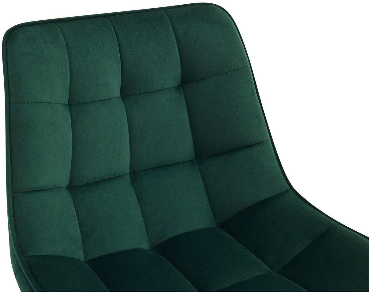 BARHOCKER Samt grün - Schwarz/Grün, Textil/Metall (47/106/52cm) - CLP