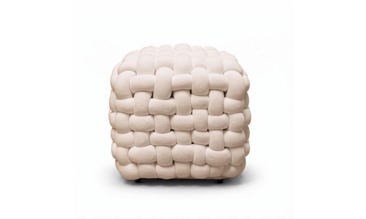 HOCKER ELIO 40/40/40 cm Beige - Beige, Textil (40/40/40cm) - Lookway