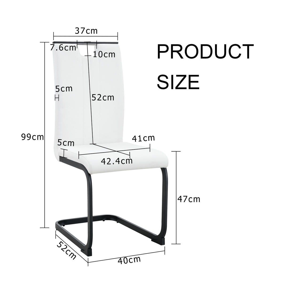SCHWINGSTUHL DE-36785 2er-Set mit PU-Bezug und bogenförmigem Design Weiß - Schwarz/Weiß, Metall (40.5/98/52cm) - ComfortXL