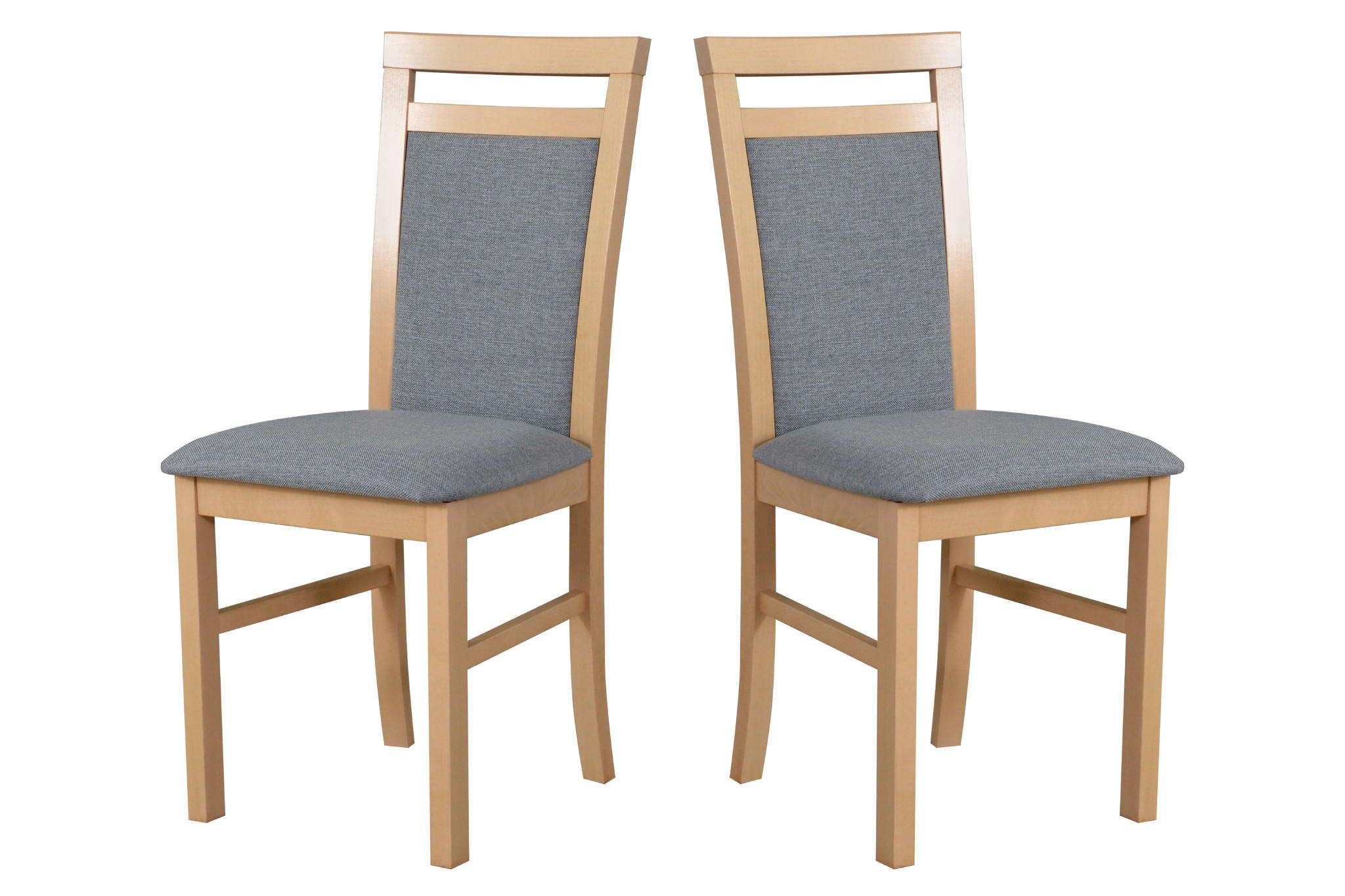STUHL 2er Set MILANO 5 sonoma - Fango/Sonoma Eiche, Holz (43/93/40cm) - Leaf Design
