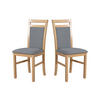 STUHL 2er Set MILANO 5 sonoma - Fango/Sonoma Eiche, Holz (43/93/40cm) - Leaf Design