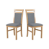 STUHL 2er Set MILANO 5 sonoma - Fango/Sonoma Eiche, Holz (43/93/40cm) - Leaf Design
