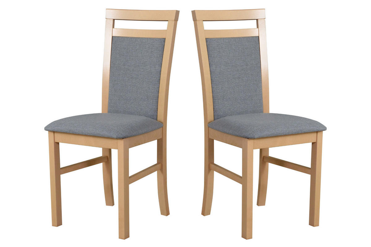 STUHL 2er Set MILANO 5 sonoma - Fango/Sonoma Eiche, Holz (43/93/40cm) - Leaf Design
