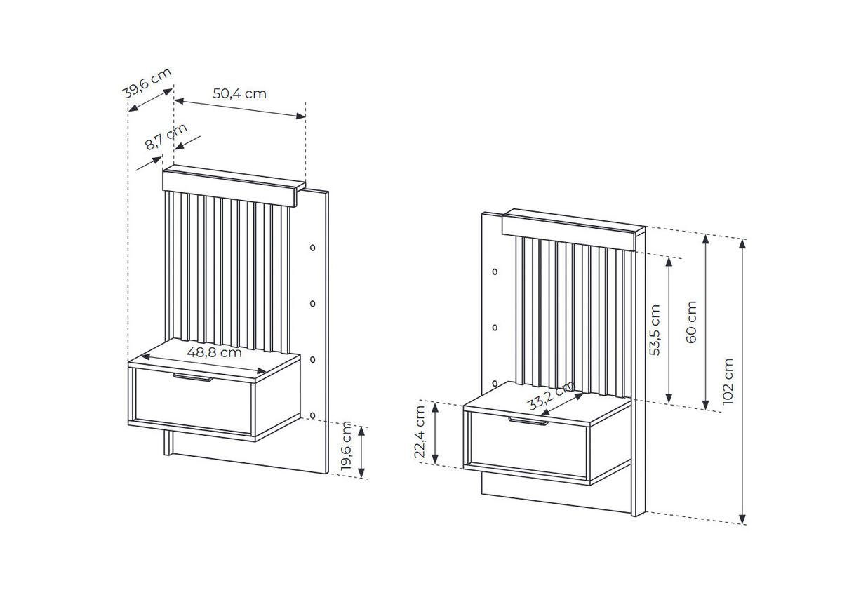 BETT MIT NACHTKONSOLEN Tally Artisan Eiche / anthrazit 263 / 210 / 104 cm - Braun, Holz/Holzwerkstoff (160/200cm) - Feldmann-Wohnen