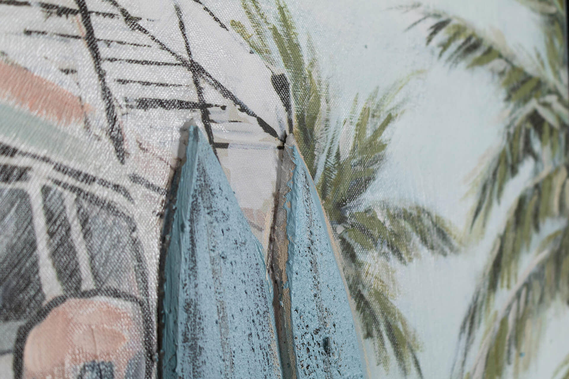 ACRYLBILD HANDGEMALT 80/80 cm - Blau, Holz/Textil (1.3/80cm) - KUNSTLOFT