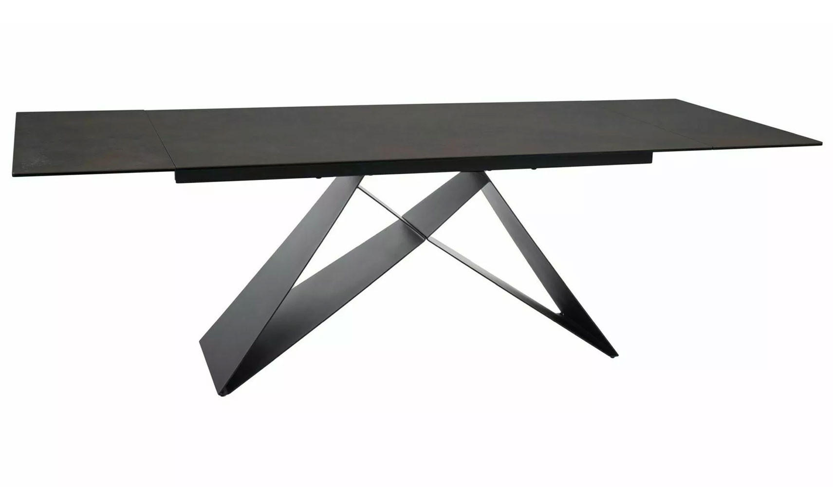 ESSTISCH Westin Rostfarben / Schwarz Matt 160-240 / 90 / 77cm - Rostfarben/Schwarz, Holz/Keramik (90/240/77cm) - Feldmann-Wohnen