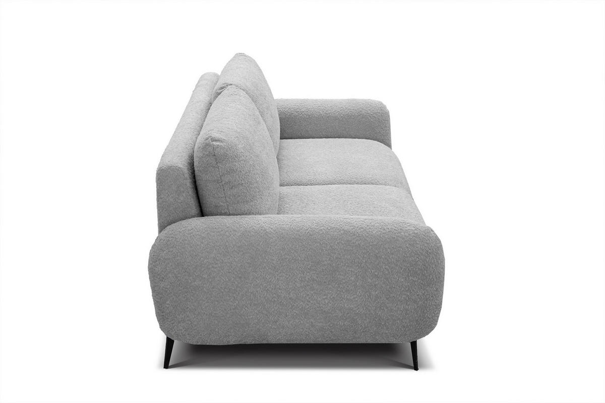 SOFA FEBE 3-Sitzer, hellgrau - Hellgrau/Schwarz, Holz/Textil (190/82/96cm) - Courtois Laville