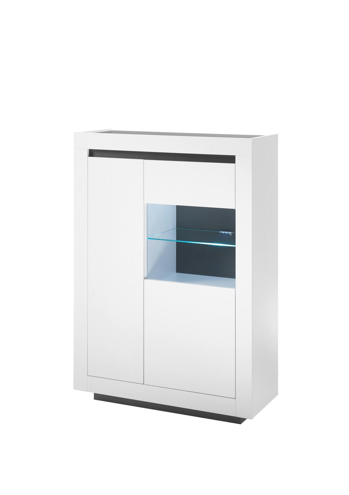 VITRINE M11 Weiß 96/136/38 cm - Weiß, Holzwerkstoff (96/136/38cm) - Livojo