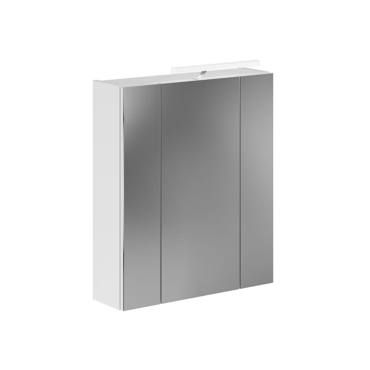 SPIEGELSCHRANK inkl. Beleuchtung LINUS (B/H/T: ca. 60/71/19 cm) in Weiß/Spiegelglas - Weiß, Holzwerkstoff (60/71/19cm)