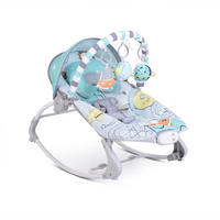 BABYWIPPE Space Tour grau mit Spielbogen, Musik, Vibration, Liegepositionen, Sicherheitsgurt - Grau, Metall - Moni