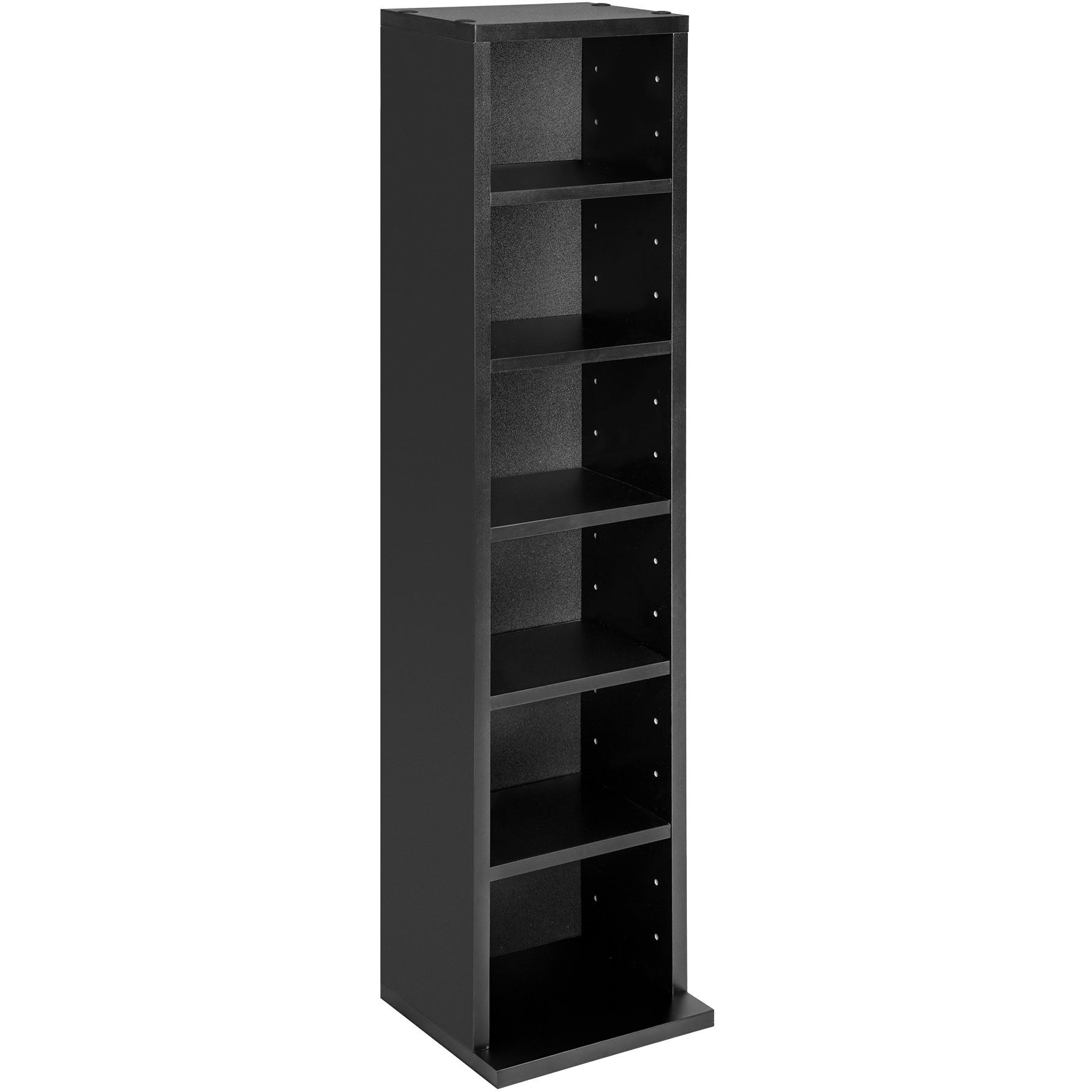 CD/DVD Regal Juliane,90 x 21 x 20 cm,schwarz - Schwarz, Holz (21/90/20cm) - tectake