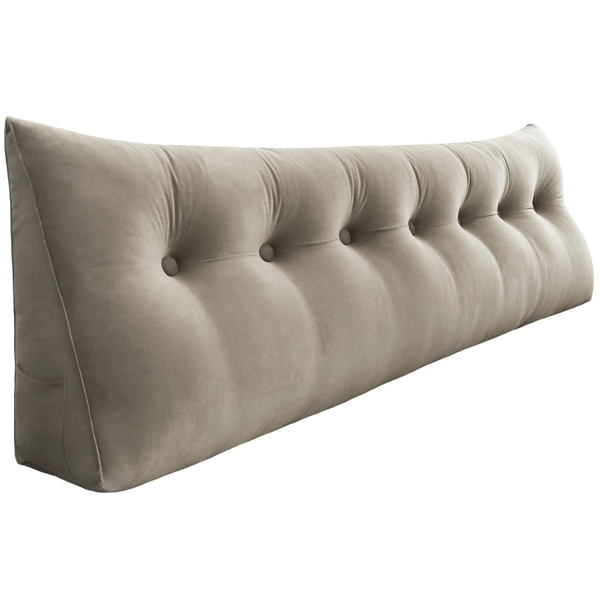 RÜCKENKISSEN für Bett Samt Beige 200 cm - Beige, Textil (50/200cm) - Vercart