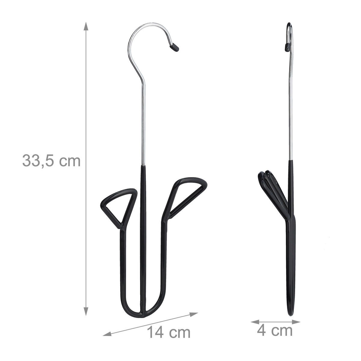 3XSCHUHBÜGEL - Schwarz, Kunststoff/Metall (14/33.5/4cm) - Relaxdays