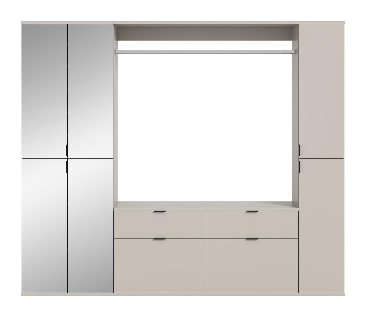 GARDEROBE Nexus 3-tlg. (B/H/T: ca. 212/193/34 cm) in Kaschmir/Kaschmir - Kaschmir, Holzwerkstoff (212/193/34cm)