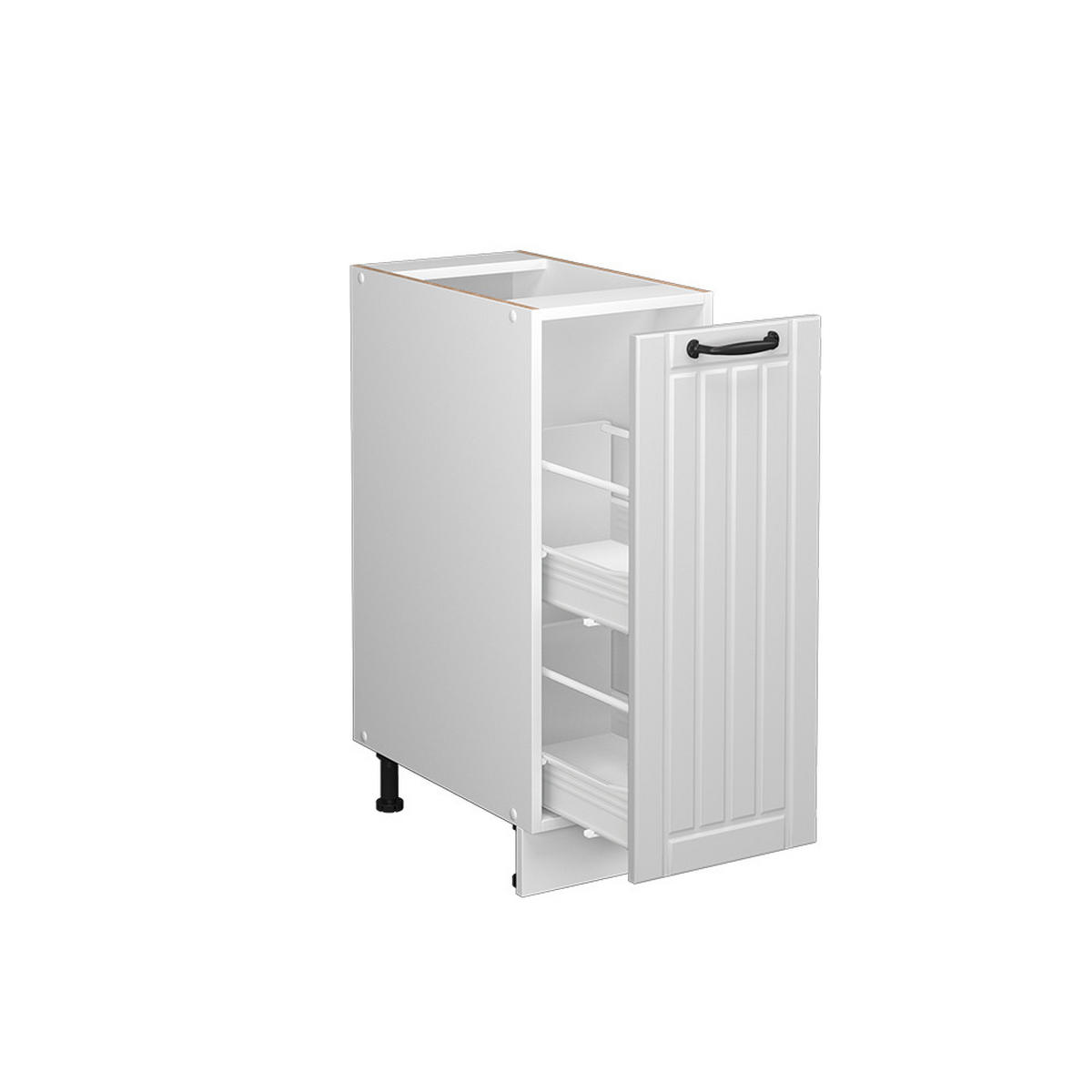 APOTHEKERUNTERSCHRANK Fame-Line Weiß Landhaus 30 cm, AP Anthrazit - Weiß, Holzwerkstoff (30/82/60cm) - Vicco