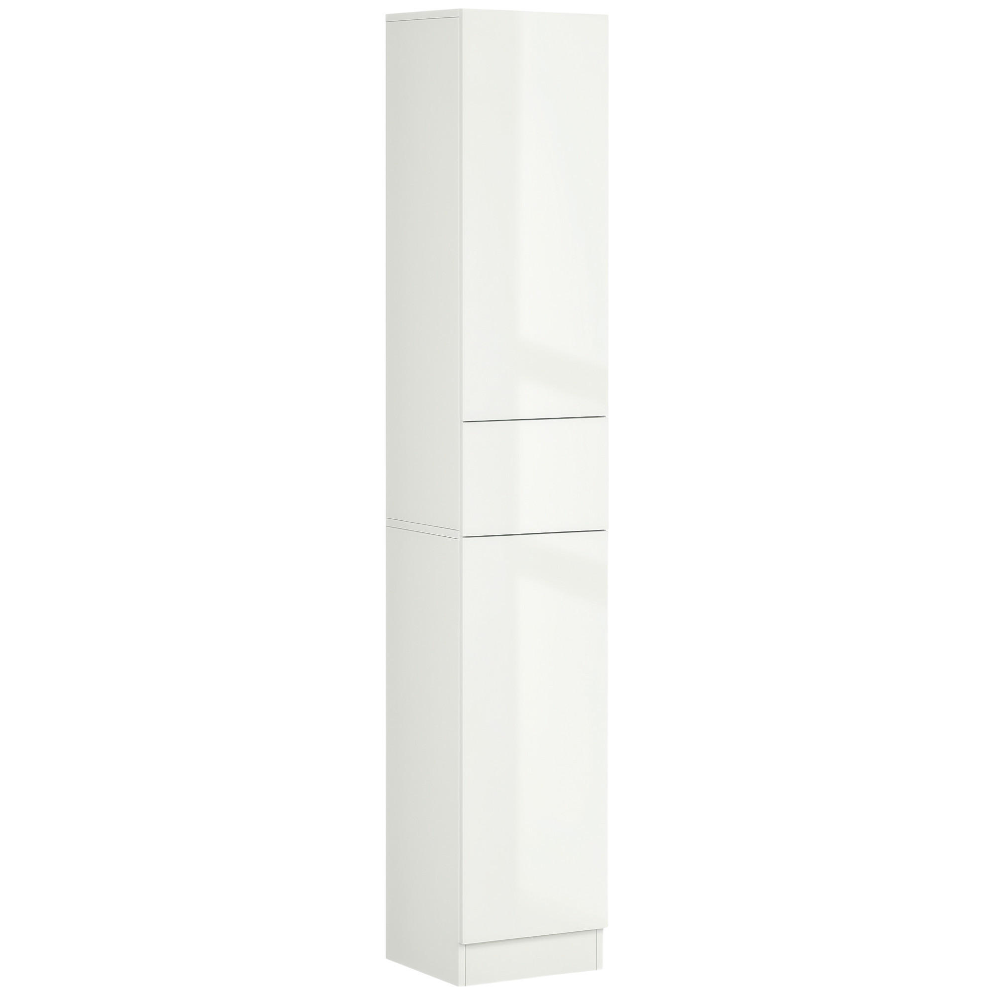 HOCHSCHRANK DE-12356 30/28/170 cm Weiß Hochglanz - Weiß, Holzwerkstoff (28/170/30cm) - ComfortXL