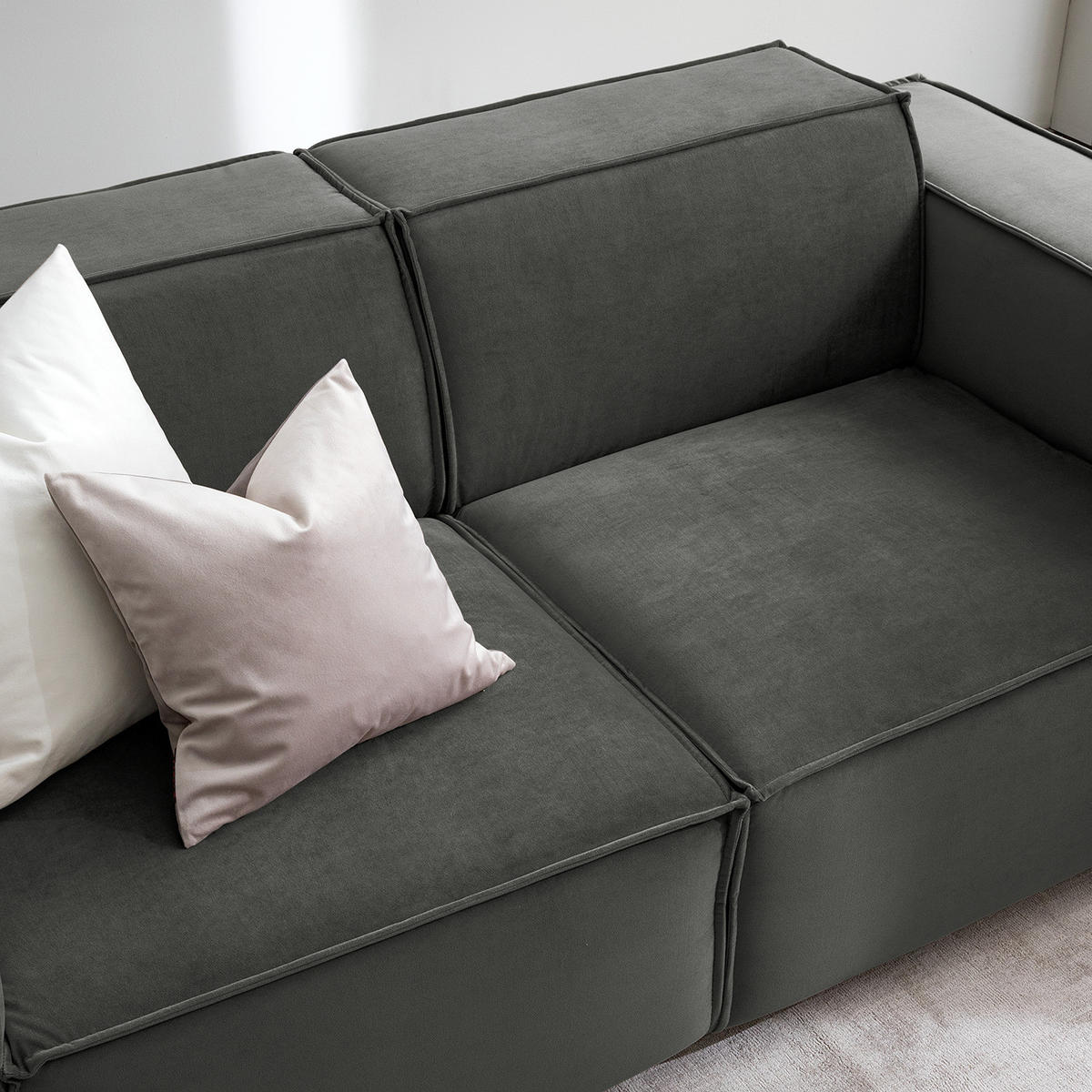 2-SITZER SOFA - Grau, Textil (189/70/96cm) - home24