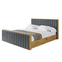 POLSTERBETT mit Bettkasten, Fußteil und Lattenrost, Boxbett ohne Matratze - ENZO4-Z 140x200 Dunkelgrau - Anthrazit, Holzwerkstoff/Textil (140/200cm) - ALTDECOR