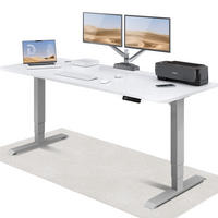 SCHREIBTISCH Elektrisch Höhenverstellbarer HomePro 200x80cm Grau/Weiß mit Memory-Funktion, Anti-Kollisions Technologie - Weiß/Grau, Holzwerkstoff (80/200/62cm) - Desktronic