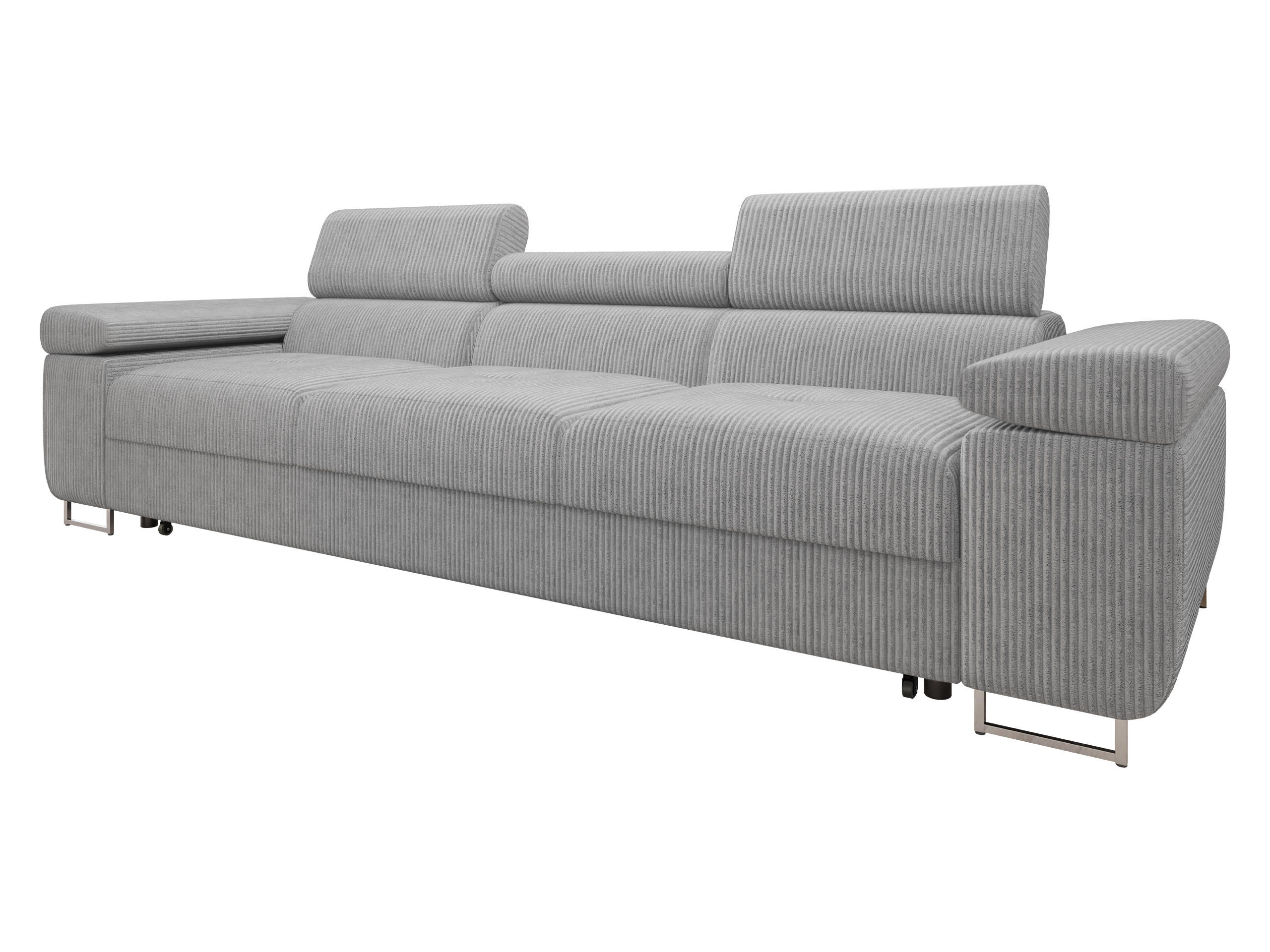 SCHLAFSOFA Torezio 3 Bis Cord - Hellgrau, Holz/Textil (263/90/102cm) - MIRJAN24