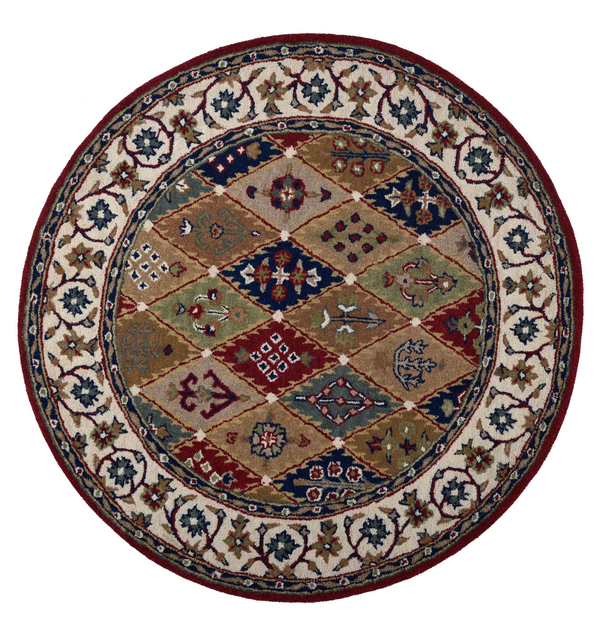 HANDTUFTTEPPICH Royal Ziegler 150x150 cm - Rot, Textil (150/150cm) - THEKO