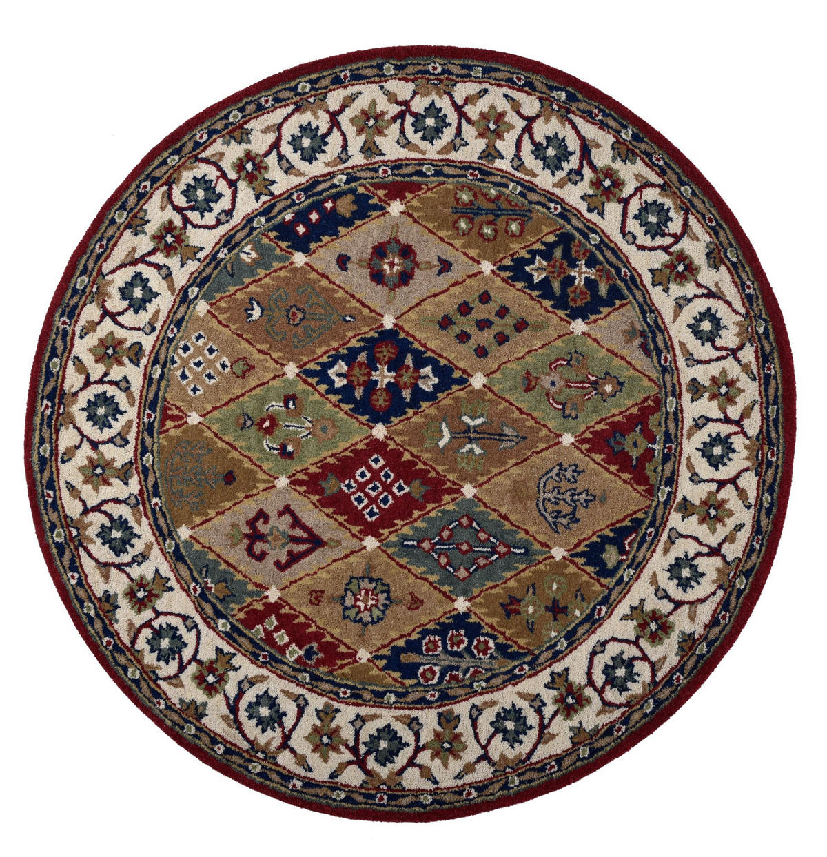 HANDTUFTTEPPICH Royal Ziegler 150x150 cm - Rot, Textil (150/150cm) - THEKO