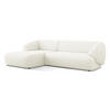 ECKSOFA Links Bouclé Stoff Weiß - Schwarz/Weiß, Kunststoff/Textil (156/280cm) - Makamii