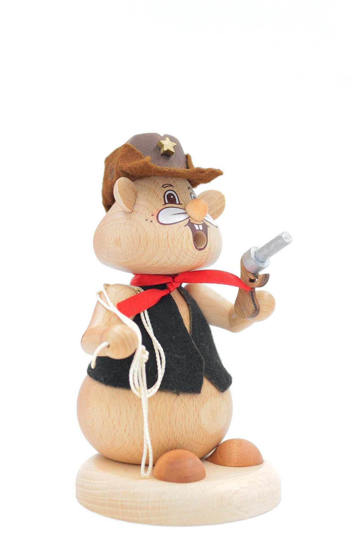 RAUCHFIGUR Hamster Cowboy 13 cm - Multicolor, Holz (8/13/0.1cm)