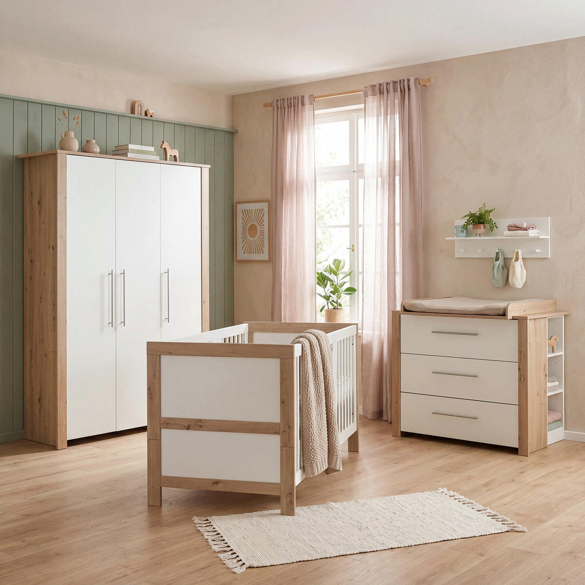 BABYBETT Malo 70 x 140 cm - Weiß, Holzwerkstoff (70/140cm) - Roba