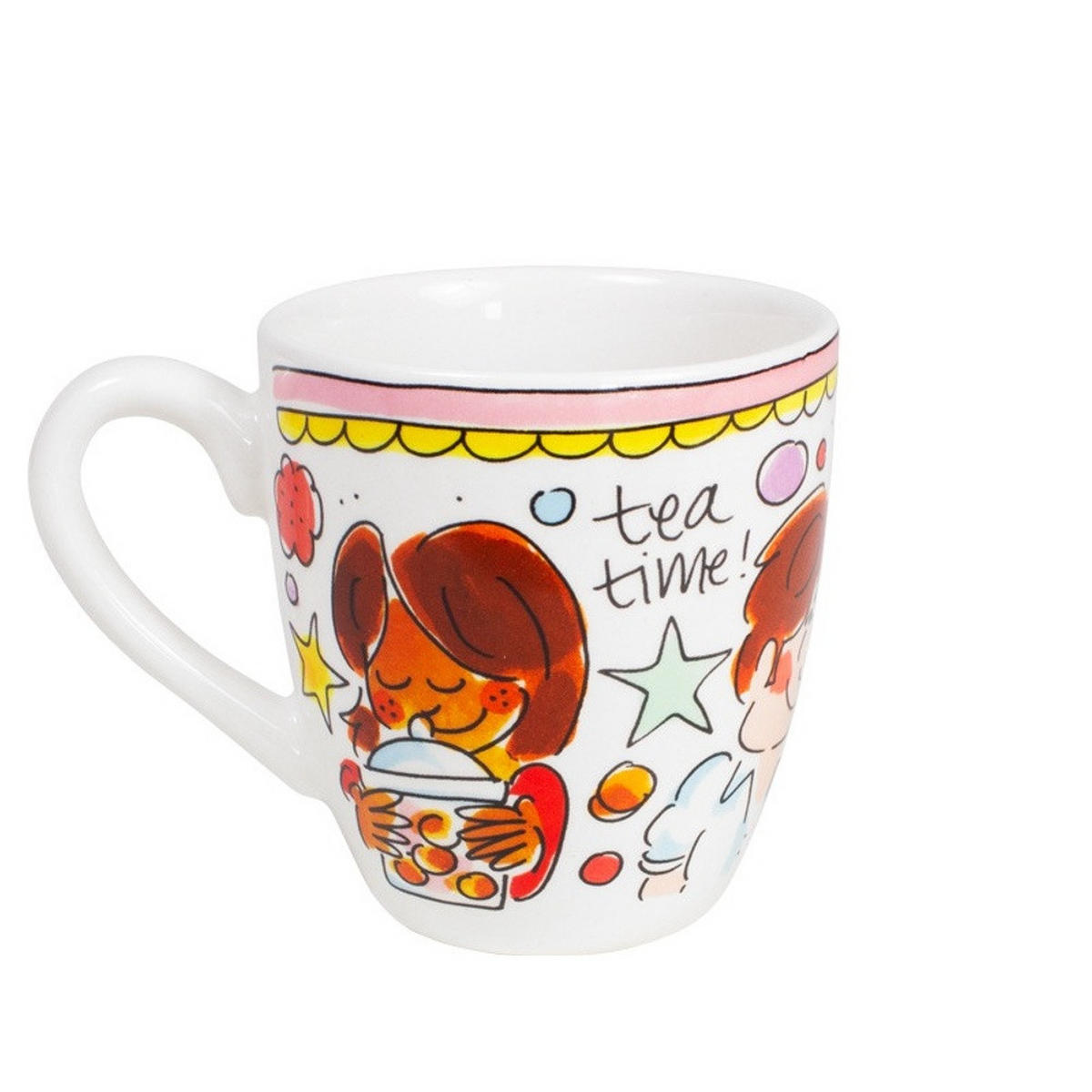 MINI-BECHER Rosa Rand in Bunt - 200 ml - Multicolor, Keramik (0.2L) - Blond Amsterdam