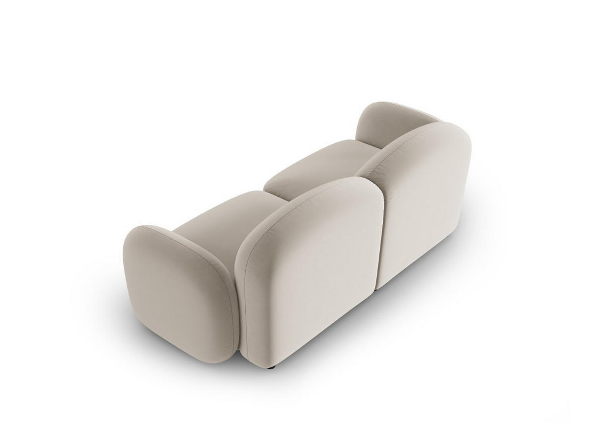 SOFA Blair aus Samt leichtes beige 2 Sitzplätze - Creme, Textil (87/80/194cm) - Micadoni
