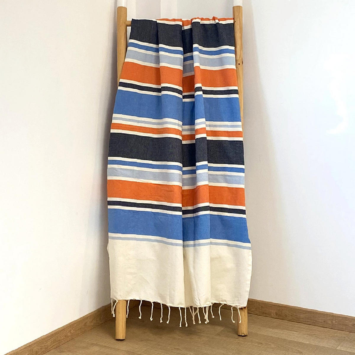 HAMMAMTUCH Traditionelle Helios 100x200 190g/m² blau - Blau, Textil (100/200cm) - LE COMPTOIR DE LA PLAGE