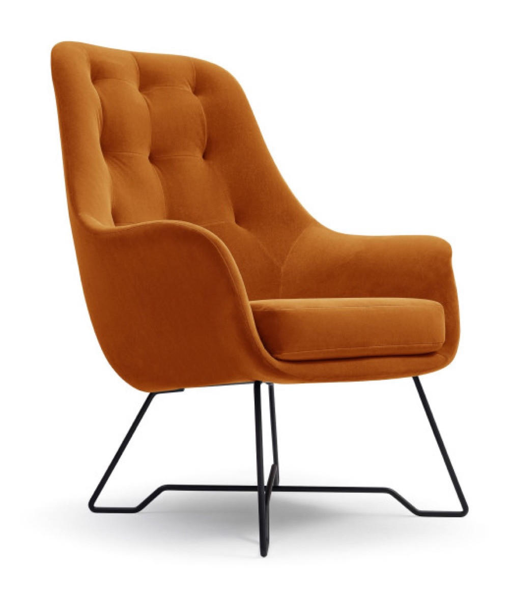 SESSEL Rotschwarz ENZO Gepolstert Mit Gepolstertem Rücken - Orange, Textil (72.5/101.5/83cm) - Sepro Meble