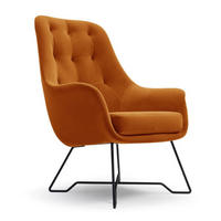 SESSEL Rotschwarz ENZO Gepolstert Mit Gepolstertem Rücken - Orange, Textil (72.5/101.5/83cm) - Sepro Meble
