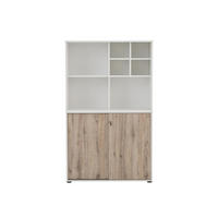 AKTENREGAL Pigeon Set AKTENSCHRANK & REGALKREUZ Breite 100 cm Weiß/Eiche - Weiß, Holz (100/166/41cm) - PROREGAL