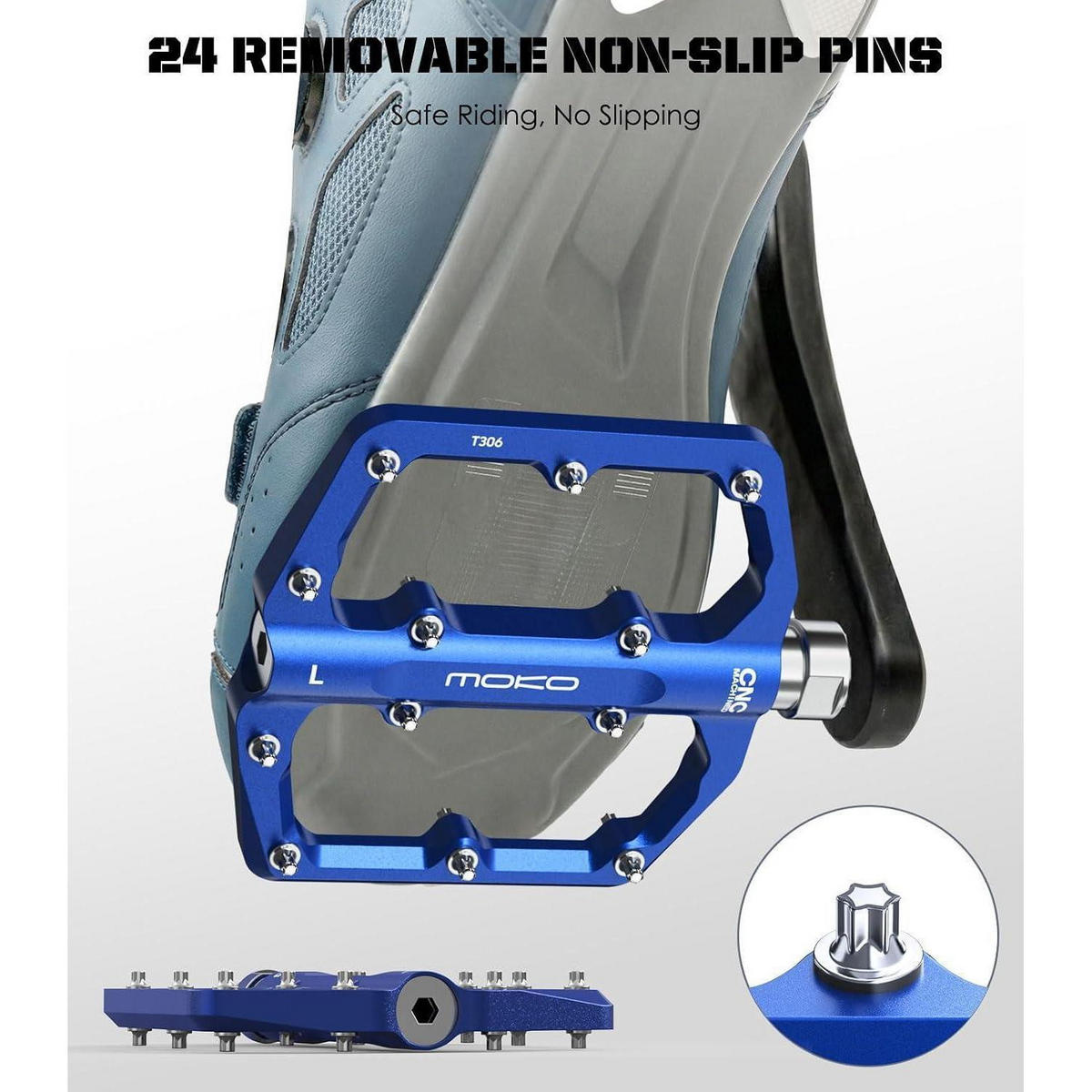 FAHRRADPEDALE Aluminium Blau - Blau, Metall (9.5/1/10cm)
